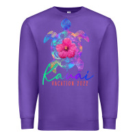 Purple kauai hawaii vacation 2022 sea turtle flower tropical t shirt Premium Sweatshirt - linhVisuals