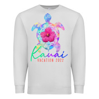 Dove Grey kauai hawaii vacation 2022 sea turtle flower tropical t shirt Premium Sweatshirt - linhVisuals