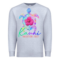 Heather Grey kauai hawaii vacation 2022 sea turtle flower tropical t shirt Premium Sweatshirt - linhVisuals