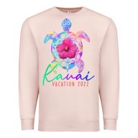 Pale Pink kauai hawaii vacation 2022 sea turtle flower tropical t shirt Premium Sweatshirt - linhVisuals