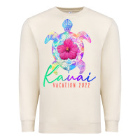 Sandshell kauai hawaii vacation 2022 sea turtle flower tropical t shirt Premium Sweatshirt - linhVisuals