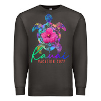Smoke kauai hawaii vacation 2022 sea turtle flower tropical t shirt Premium Sweatshirt - linhVisuals