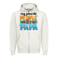 Oatmeal Heather my favorite people call me papa Zipper Hoodie - JahusDesignShop