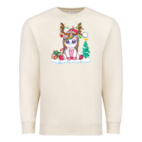 Sandshell cute unicorn christmas shirt kid girls women deer santa xmas 1 Premium Sweatshirt - linhVisuals