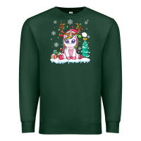 Sports Green cute unicorn christmas shirt kid girls women deer santa xmas 1 Premium Sweatshirt - linhVisuals