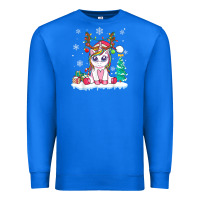 True Royal cute unicorn christmas shirt kid girls women deer santa xmas 1 Premium Sweatshirt - linhVisuals