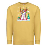 Antique Gold cute unicorn christmas shirt kid girls women deer santa xmas 1 Premium Sweatshirt - linhVisuals