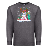 Charcoal Heather cute unicorn christmas shirt kid girls women deer santa xmas 1 Premium Sweatshirt - linhVisuals