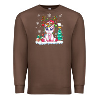 Chestnut cute unicorn christmas shirt kid girls women deer santa xmas 1 Premium Sweatshirt - linhVisuals