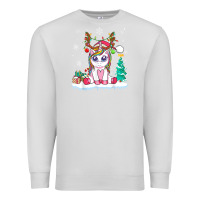 Dove Grey cute unicorn christmas shirt kid girls women deer santa xmas 1 Premium Sweatshirt - linhVisuals