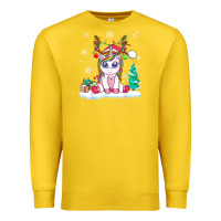 Lemon cute unicorn christmas shirt kid girls women deer santa xmas 1 Premium Sweatshirt - linhVisuals