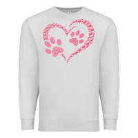 Dove Grey funny valentine day gift t  shirt paw print heart dog cat owner lover Premium Sweatshirt - linhVisuals