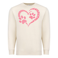 Sandshell funny valentine day gift t  shirt paw print heart dog cat owner lover Premium Sweatshirt - linhVisuals