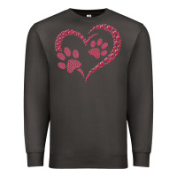 Smoke funny valentine day gift t  shirt paw print heart dog cat owner lover Premium Sweatshirt - linhVisuals
