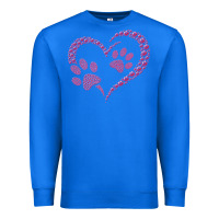 True Royal funny valentine day gift t  shirt paw print heart dog cat owner lover Premium Sweatshirt - linhVisuals