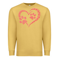 Antique Gold funny valentine day gift t  shirt paw print heart dog cat owner lover Premium Sweatshirt - linhVisuals