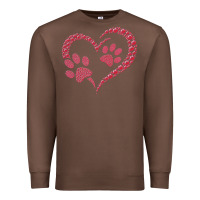 Chestnut funny valentine day gift t  shirt paw print heart dog cat owner lover Premium Sweatshirt - linhVisuals