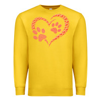 Lemon funny valentine day gift t  shirt paw print heart dog cat owner lover Premium Sweatshirt - linhVisuals