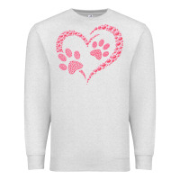 Oatmeal Heather funny valentine day gift t  shirt paw print heart dog cat owner lover Premium Sweatshirt - linhVisuals