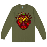 Army Green african masks 2 Long Sleeve Tee - BundleAndBundleShop