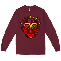 Burgundy african masks 2 Long Sleeve Tee - BundleAndBundleShop