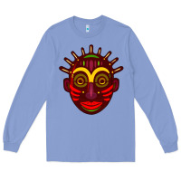 Colony Blue african masks 2 Long Sleeve Tee - BundleAndBundleShop