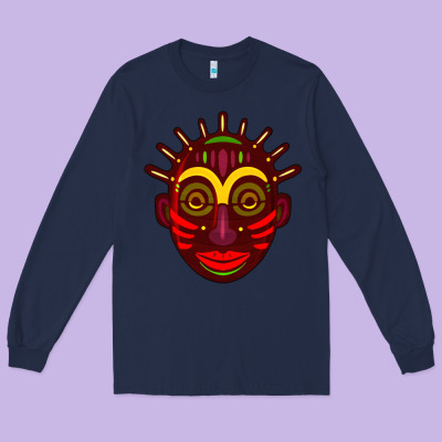 African Masks 2 Long Sleeve Tee Designed By Bundleandbundleshop