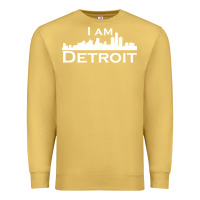 Antique Gold I Am Detroit Premium Sweatshirt - linhVisuals