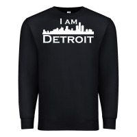 Black I Am Detroit Premium Sweatshirt - linhVisuals