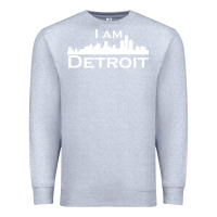 Heather Grey I Am Detroit Premium Sweatshirt - linhVisuals