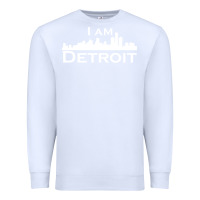 White I Am Detroit Premium Sweatshirt - linhVisuals