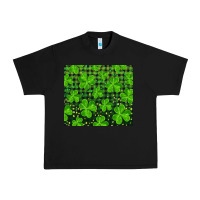 Black Saint Patricks Day Shamrock And Plaid Urban Heavy Tee - RanaPortraitStore