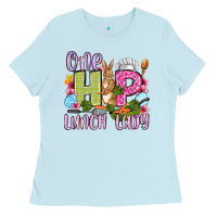 Baby Blue Easter Day One hip Lunch Lady Ladies Tee - OliviaCreatesArt