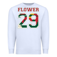 White flower 29 wild goalie fleury minnesota pro ice hockey design Premium Sweatshirt - linhVisuals