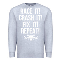Heather Grey funny drone racing design men women drone pilot rc racers Premium Sweatshirt - linhVisuals