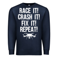 Navy funny drone racing design men women drone pilot rc racers Premium Sweatshirt - linhVisuals