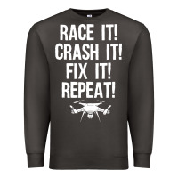 Smoke funny drone racing design men women drone pilot rc racers Premium Sweatshirt - linhVisuals