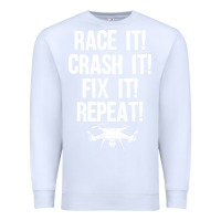 White funny drone racing design men women drone pilot rc racers Premium Sweatshirt - linhVisuals