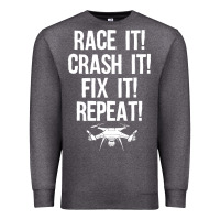 Charcoal Heather funny drone racing design men women drone pilot rc racers Premium Sweatshirt - linhVisuals