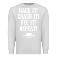 Dove Grey funny drone racing design men women drone pilot rc racers Premium Sweatshirt - linhVisuals