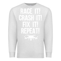 Oatmeal Heather funny drone racing design men women drone pilot rc racers Premium Sweatshirt - linhVisuals