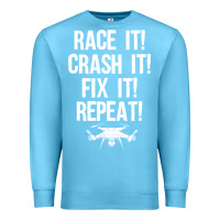 Ocean Blue funny drone racing design men women drone pilot rc racers Premium Sweatshirt - linhVisuals