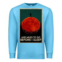 Ocean Blue hiking and miles to go before i sleep Premium Sweatshirt - linhVisuals