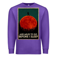 Purple hiking and miles to go before i sleep Premium Sweatshirt - linhVisuals