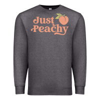 Charcoal Heather just peachy retro 70s georgia peaches summer fruit Premium Sweatshirt - linhVisuals