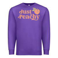 Purple just peachy retro 70s georgia peaches summer fruit Premium Sweatshirt - linhVisuals