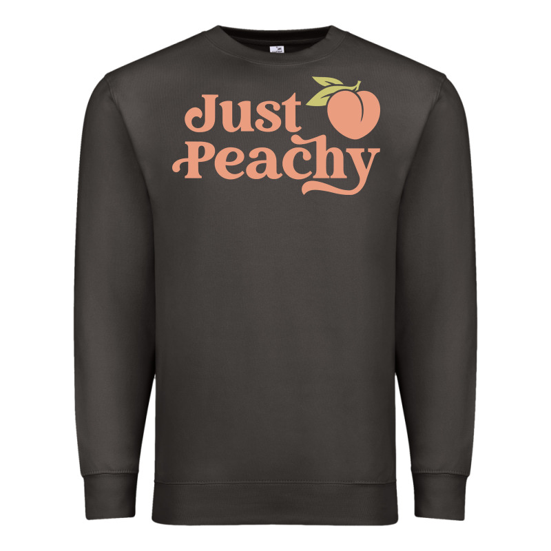 Just Peachy Retro 70s Georgia Peaches Summer Fruit Premium Sweatshirt by linhVisuals | Teevron