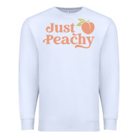 White just peachy retro 70s georgia peaches summer fruit Premium Sweatshirt - linhVisuals