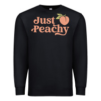 Black just peachy retro 70s georgia peaches summer fruit Premium Sweatshirt - linhVisuals