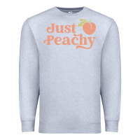 Heather Grey just peachy retro 70s georgia peaches summer fruit Premium Sweatshirt - linhVisuals